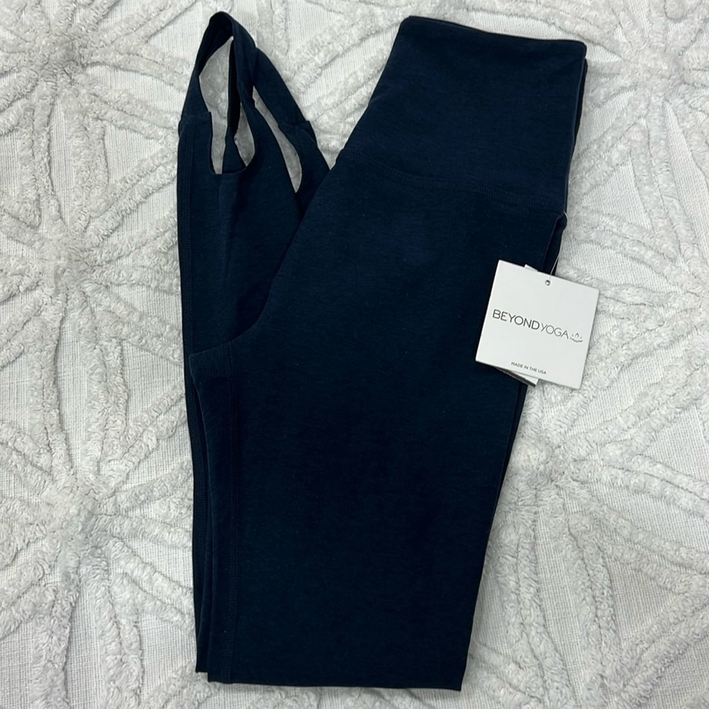 Beyond Yoga Dark Navy Blue Spacedye High Waisted Leggings Size Medium